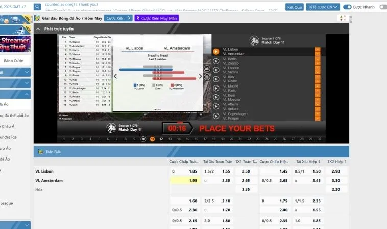 Bí Quyết Cá Cược Thể Thao Ảo F168 Thắng Lớn Nhanh Chóng 2 Giao diện đặt cược tại sảnh thể thao ảo F168