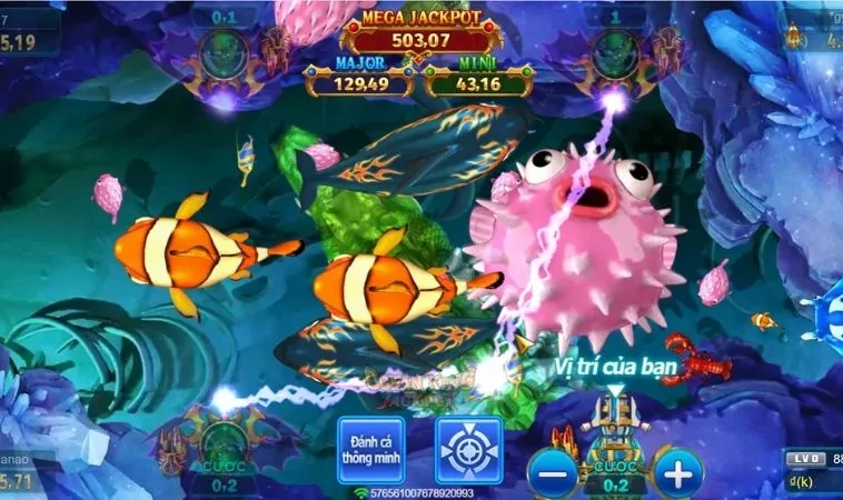 Giao diện chơi Bắn Cá Đại Dương F168