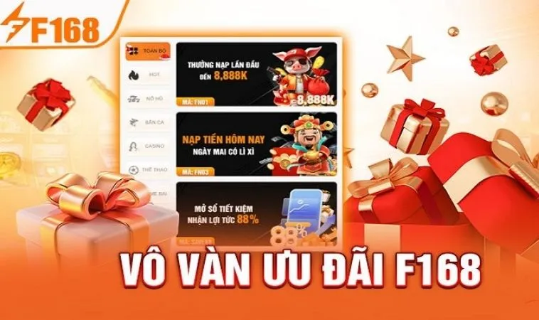 Khám Phá Khuyến Mãi Tại F168 Khủng Nhất 2025 Tặng Ngay 150% Nạp Đầu 1 Các chương trình Khuyến Mãi Tại F168 hấp dẫn tặng hội viên