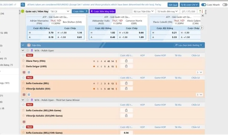Bí Quyết Thắng Lớn Cá Cược Quần Vợt F168 Đỉnh Cao 2025 2 Bảng kèo cá cược quần vợt F168